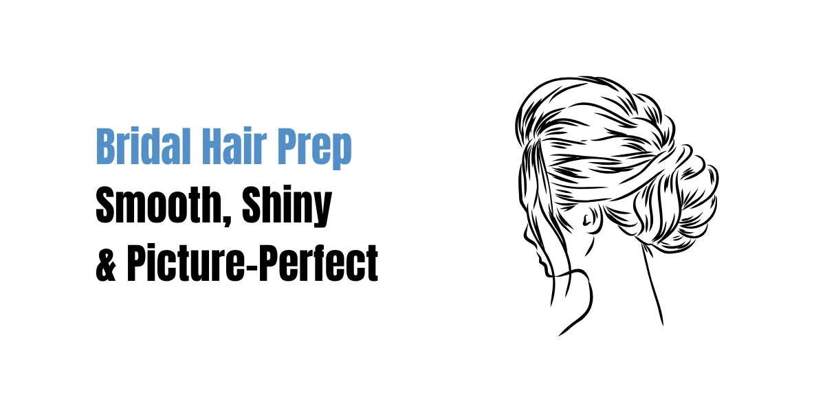 Pakistani bride applying SACHET Hair Serum for smooth, shiny, picture-perfect bridal hair before wedding day