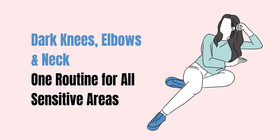 Dark knees, elbows and neck whitening routine — SACHET Peal Wash, Brightnix Scrub and Whitening Cream for even tone in Pakistan