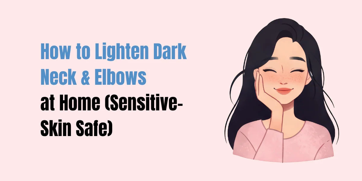 Dark neck and elbows brightening routine in Pakistan — Peal Wash, Brightnix Scrub, and SACHET Whitening Cream for sensitive skin