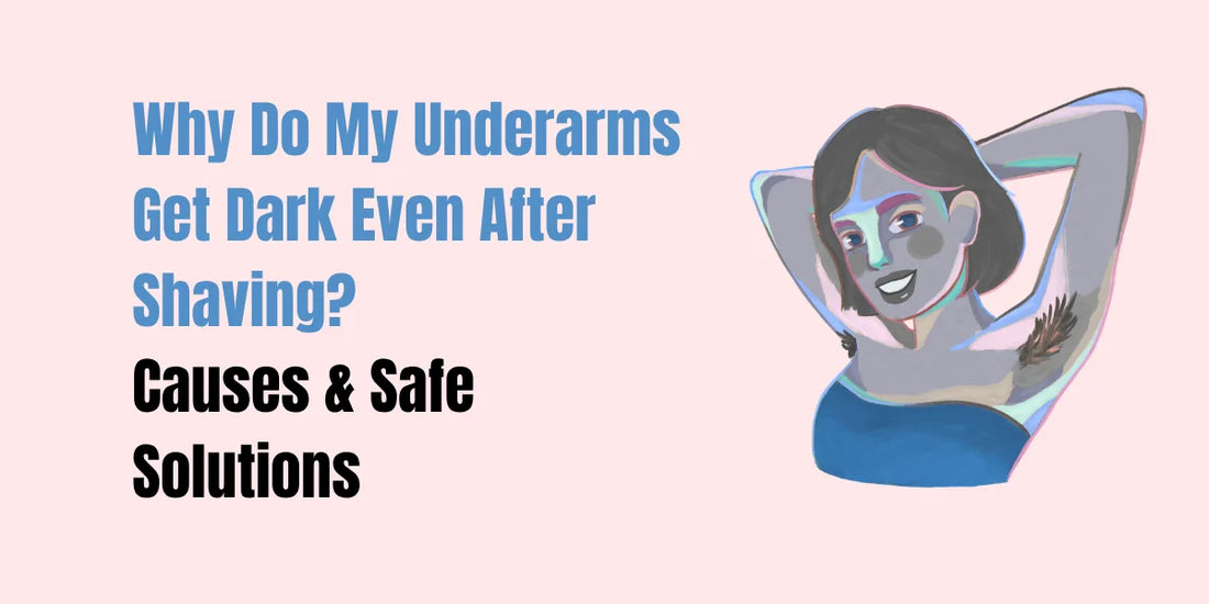 Dark underarms after shaving — causes and brightening care routine with Peal Wash, Brightnix Scrub, and SACHET Whitening Cream (Pakistan)