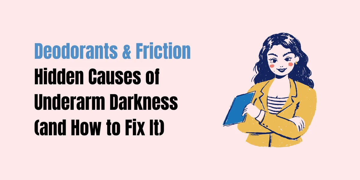 Underarm darkness caused by deodorant and friction — safe whitening routine with SACHET Peal Wash, Brightnix Scrub, and Whitening Cream in Pakistan