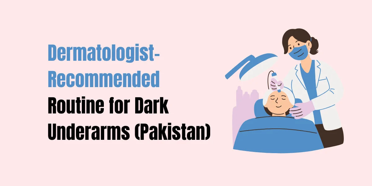 Dermatologist recommended underarm whitening routine in Pakistan — Peal Wash, Brightnix Scrub, and SACHET Whitening Cream safe brightening