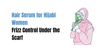 Hijabi Pakistani woman applying SACHET Hair Serum before wearing her scarf for smooth, frizz-free hair under hijab