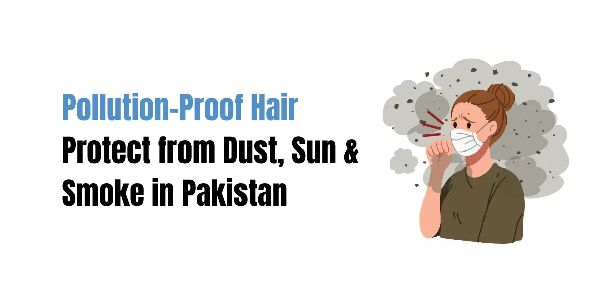 Pakistani woman applying SACHET Hair Serum before going outdoors to protect hair from pollution dust and sunlight