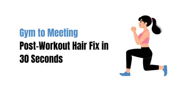 Pakistani girl fixing her hair with SACHET Anti-Frizz Serum after gym workout – quick hair refresh routine