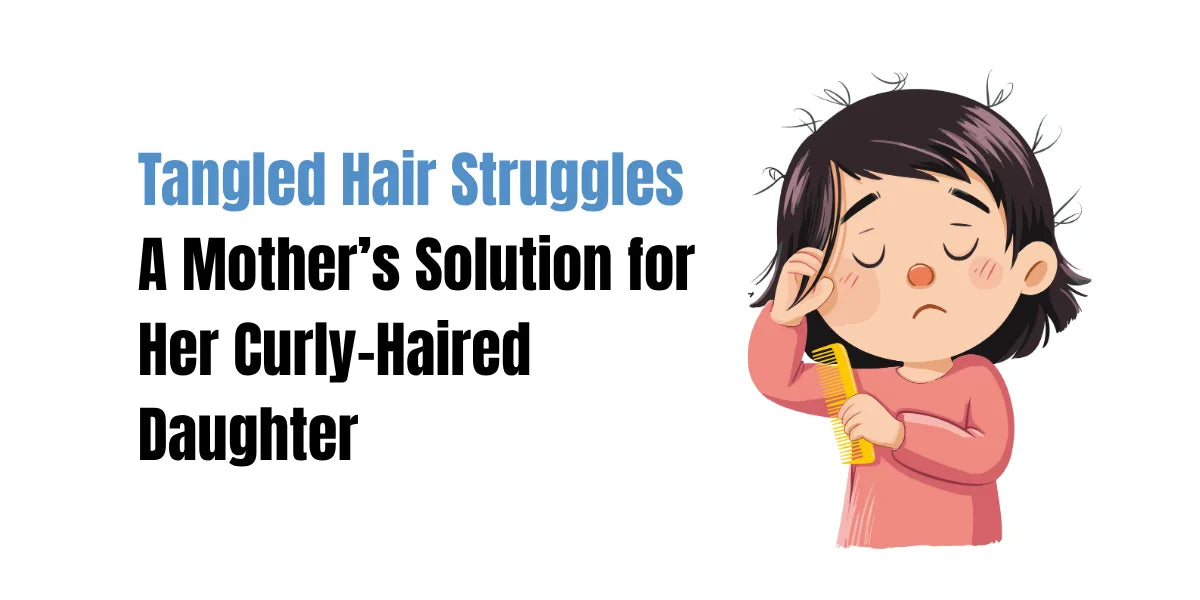 Pakistani mother combing her daughter’s curly hair using SACHET Anti-Frizz Hair Serum for smooth tangle-free curls