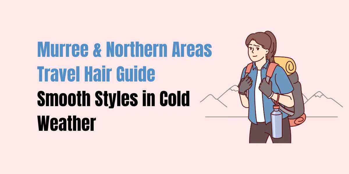 Pakistani woman applying SACHET Hair Serum while traveling in Murree – smooth, frizz-free hair in cold weather