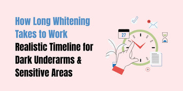 Underarm whitening results timeline — visible 2 to 6 week progress using SACHET Peal Wash, Serum, and Whitening Cream in Pakistan