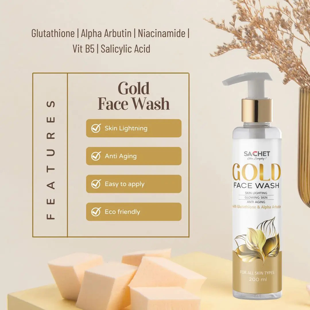 Gold Face Wash for Glowing and Even Skin Tone | sachetcare.com