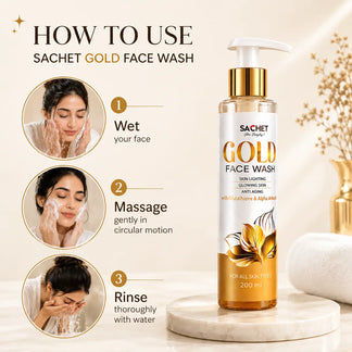 Gold Face Wash for Glowing and Even Skin Tone | sachetcare.com