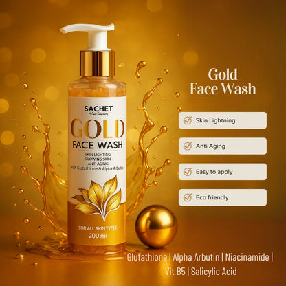Gold Face Wash for Glowing and Even Skin Tone | sachetcare.com