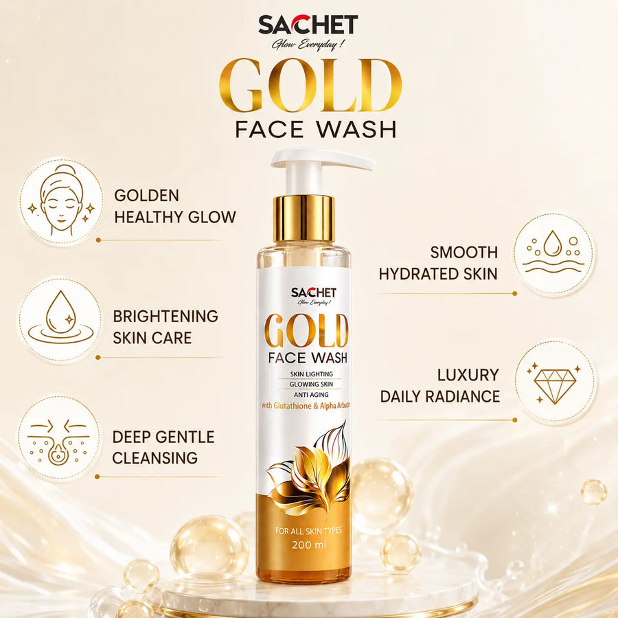 Gold Face Wash for Glowing and Even Skin Tone | sachetcare.com