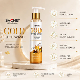 Gold Face Wash for Glowing and Even Skin Tone | sachetcare.com