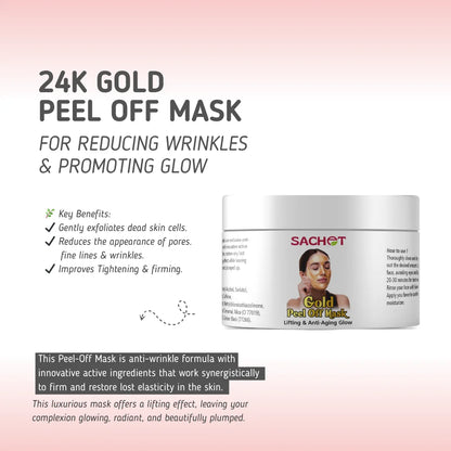 24K Gold Peel Off Mask for Wrinkles and Lifting in Pakistan
