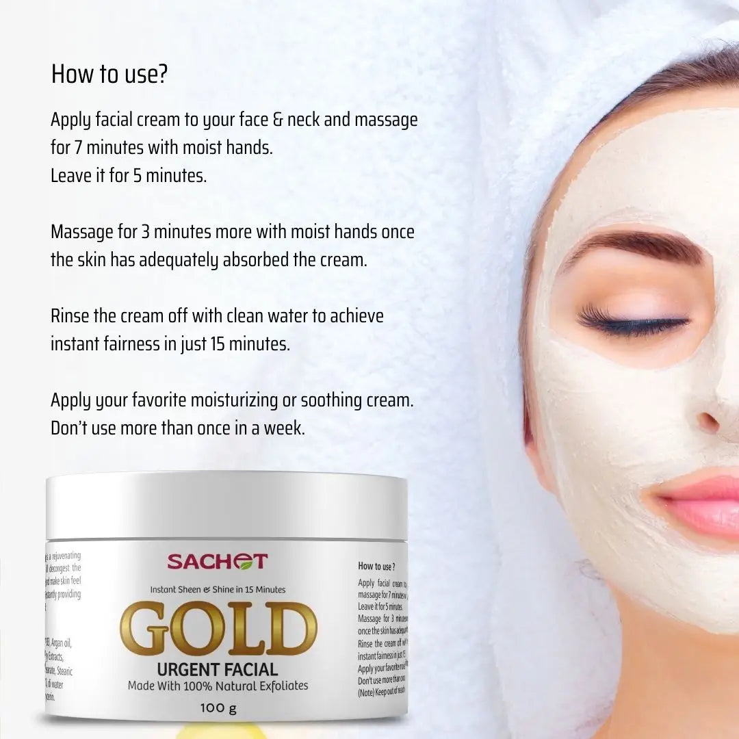 Gold Urgent Facial | sachetcare.com