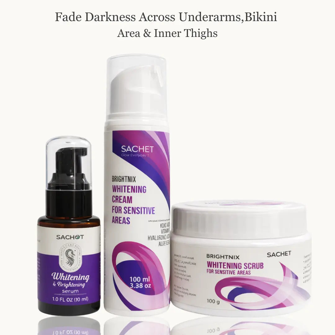 SACHET 3-Zone Brightening Kit for summer inner thigh bikini and underarm care
