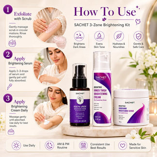 3-Zone Brightening Kit for Underarms, Bikini & Inner Thighs | SACHET