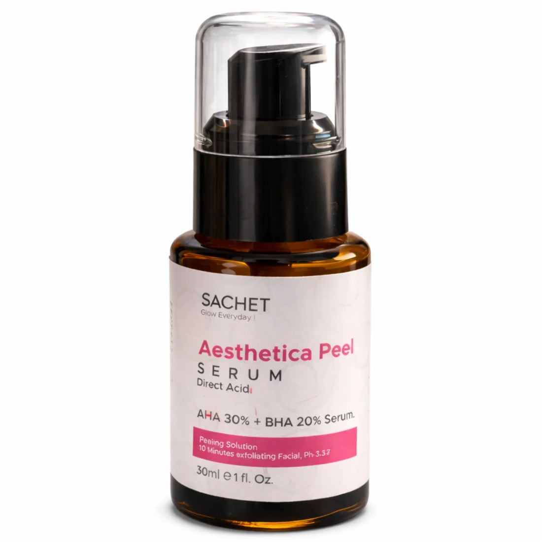 Sachet Aesthetica Peel Serum bottle on a white background