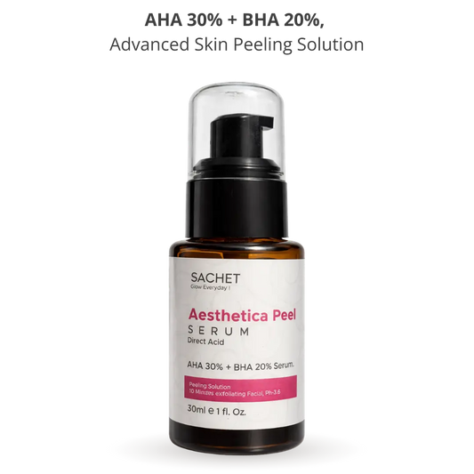 Sachet Aesthetica Peel Serum bottle on a white background