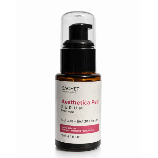 Sachet Aesthetica Peel Serum bottle on a white background