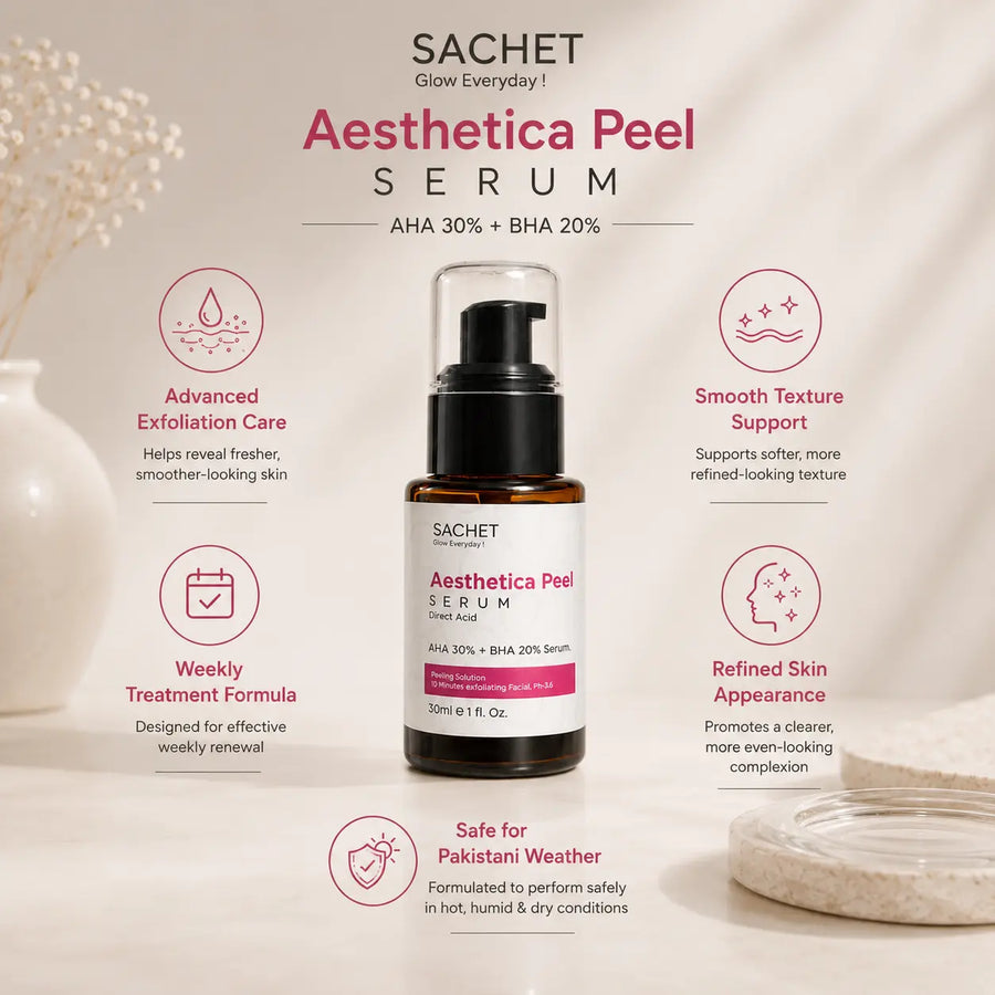 Aesthetica Peel Serum in Pakistan – AHA 30% BHA 20% Deep Exfoliation