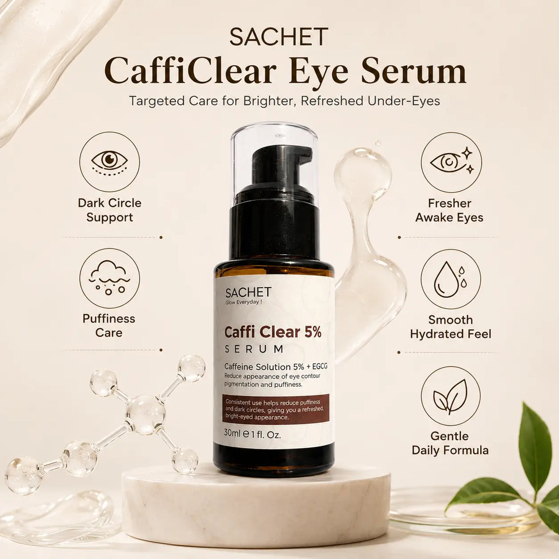 CaffiClear Eye Serum in Pakistan – Caffeine Serum for Dark Circles