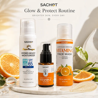 Glow & Protect Routine | Face Wash + Serum + SPF 65 | SACHET