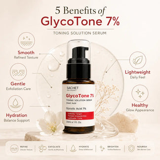 GlycoTone 7% Glycolic Acid Serum (AHA) for Texture & Dullness | SACHET