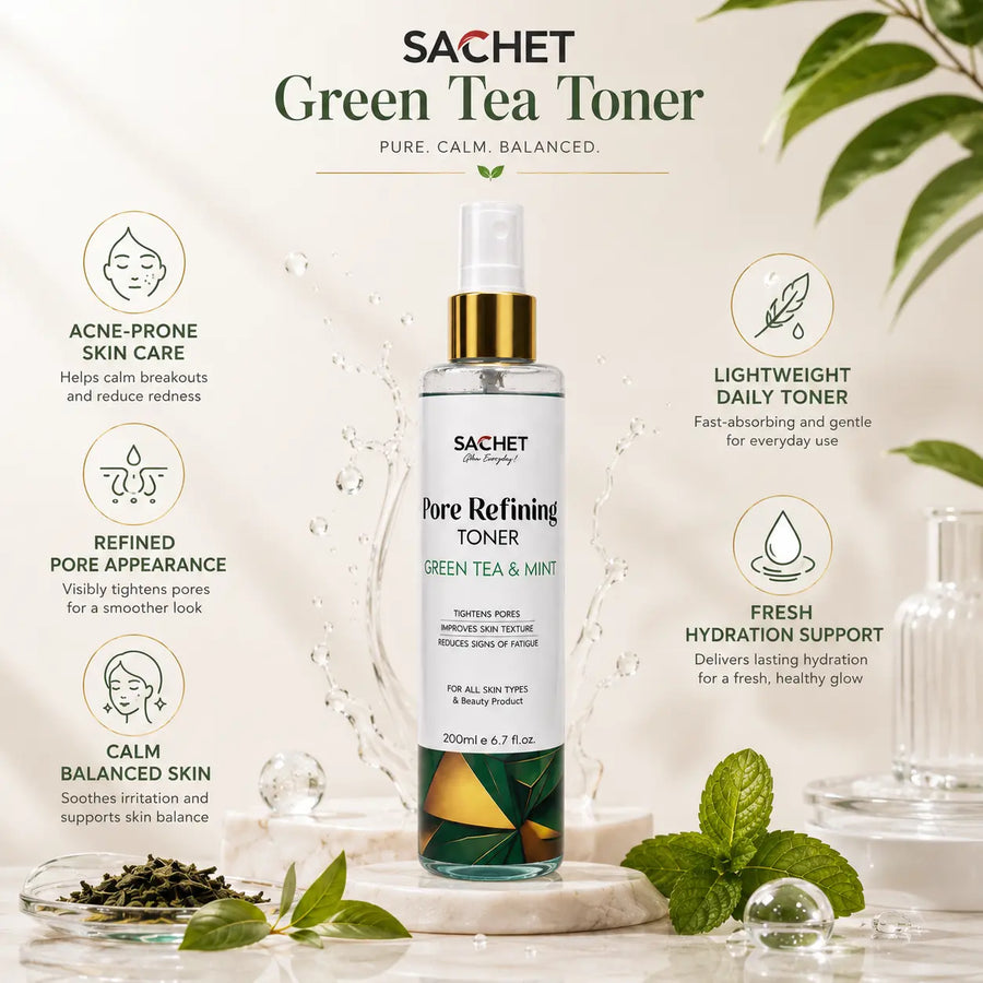 Pore Refining Green Tea & Mint Toner | sachetcare.com