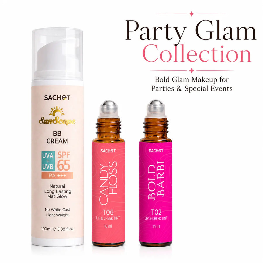 Party Glam Collection – BB Cream SPF 65 + Glam Tints | SACHET