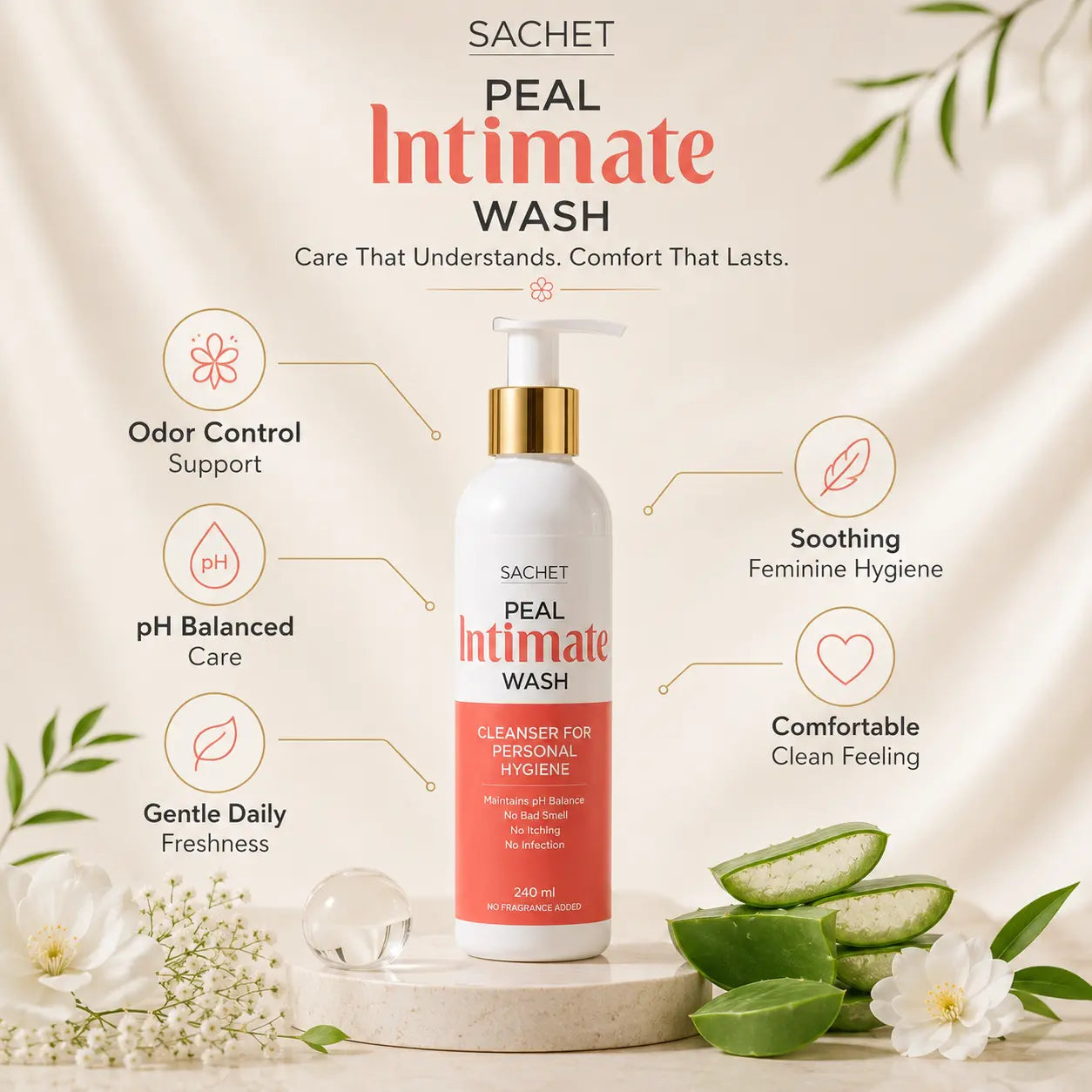 Peal Feminine Hygiene Wash benefits for gentle intimate care