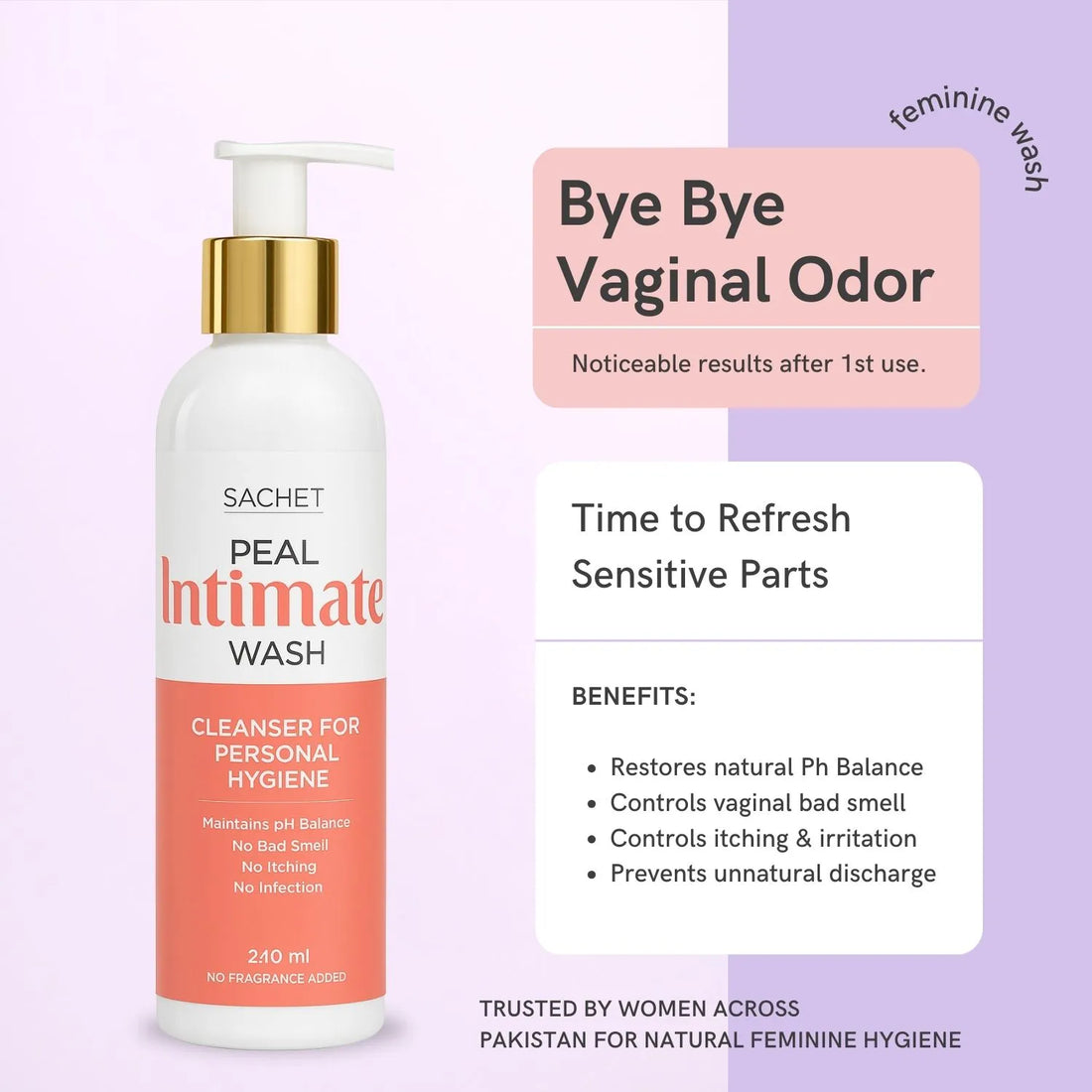Bye Bye Vaginal Odor by Peal Feminine Wash