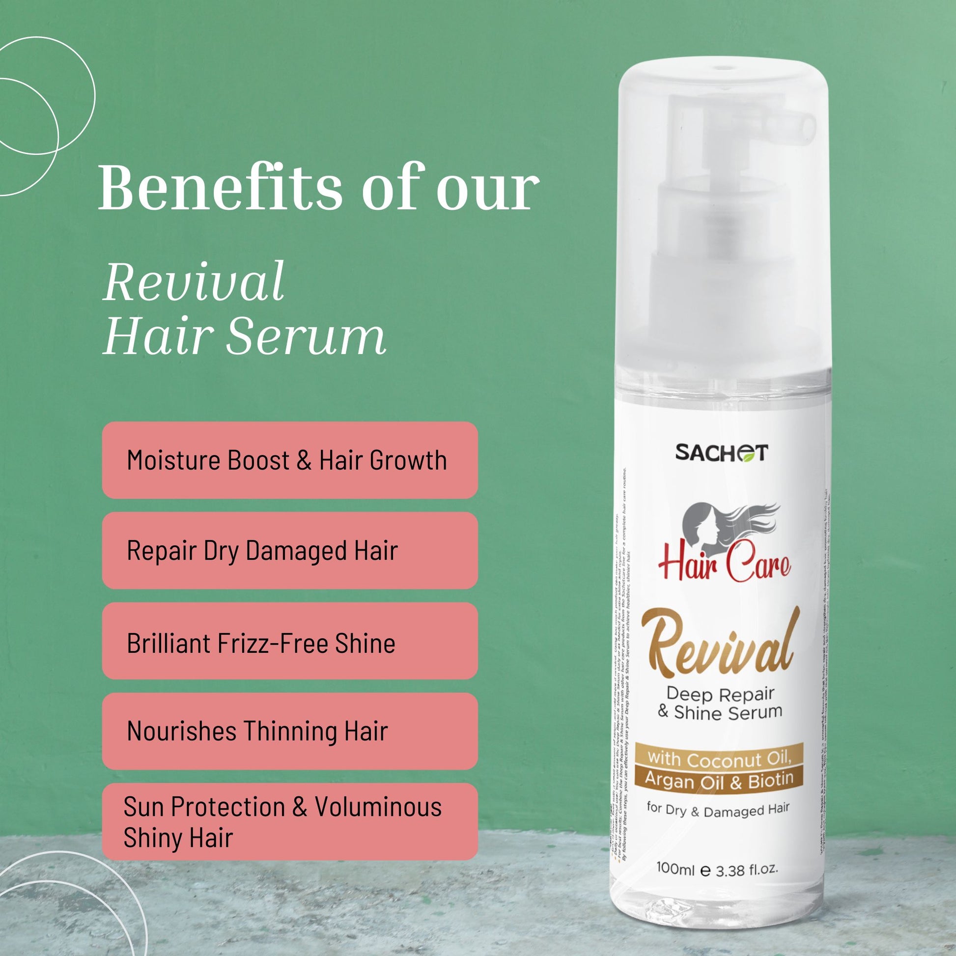 Revival Hair Serum: Breathe New Life into Dry, Damaged Hair (100ml) | sachetcare.com