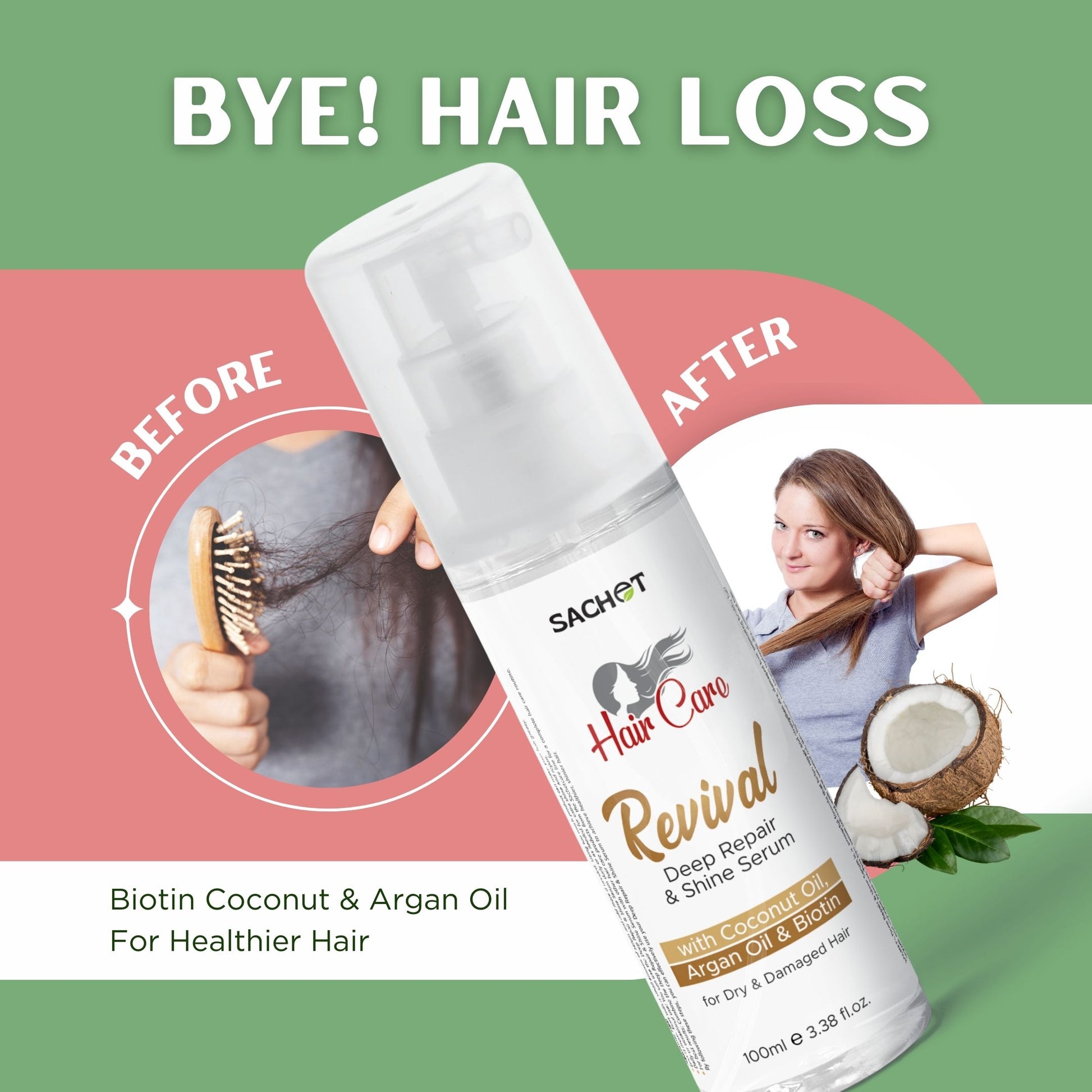 Revival Hair Serum: Breathe New Life into Dry, Damaged Hair (100ml) | sachetcare.com