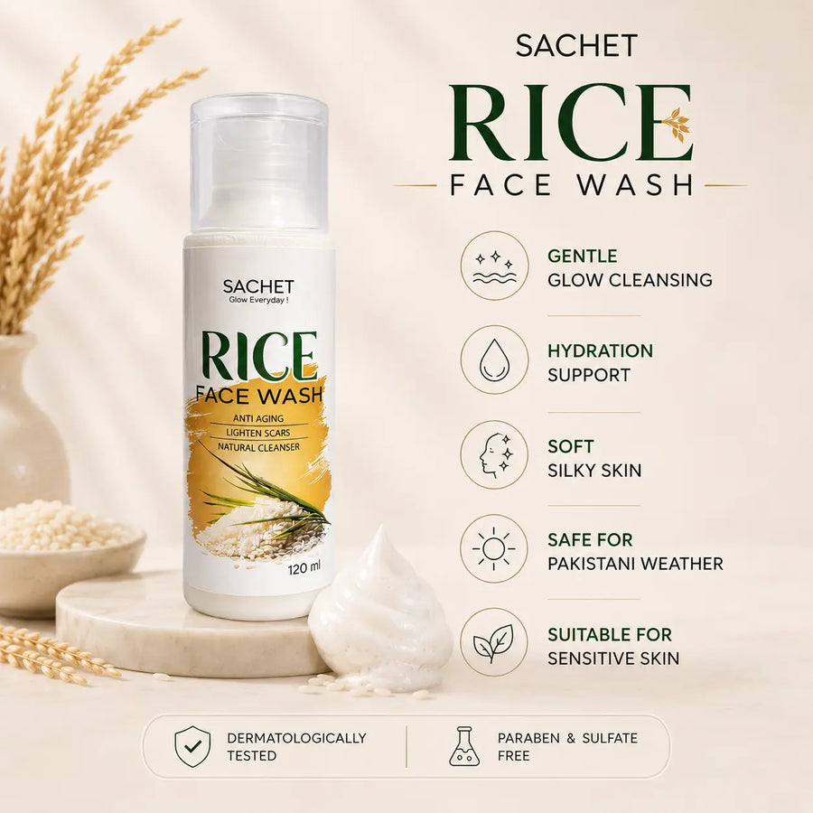 Rice Face Wash for Bright & Clear Skin in Pakistan | SACHET