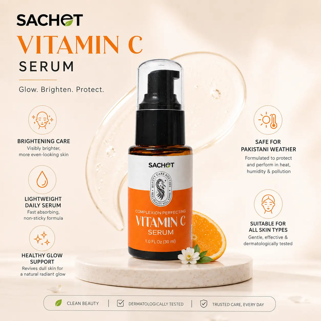 Vitamin C Serum in Pakistan – Brightening Glow Serum for Dull Skin
