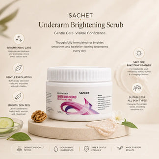 Brightnix Whitening Scrub for Underarms & Sensitive Areas – front label