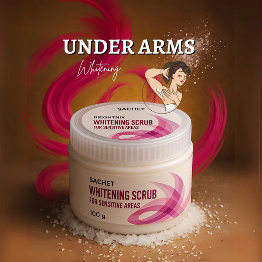 Brightnix Whitening Scrub for Underarms & Sensitive Areas – front label