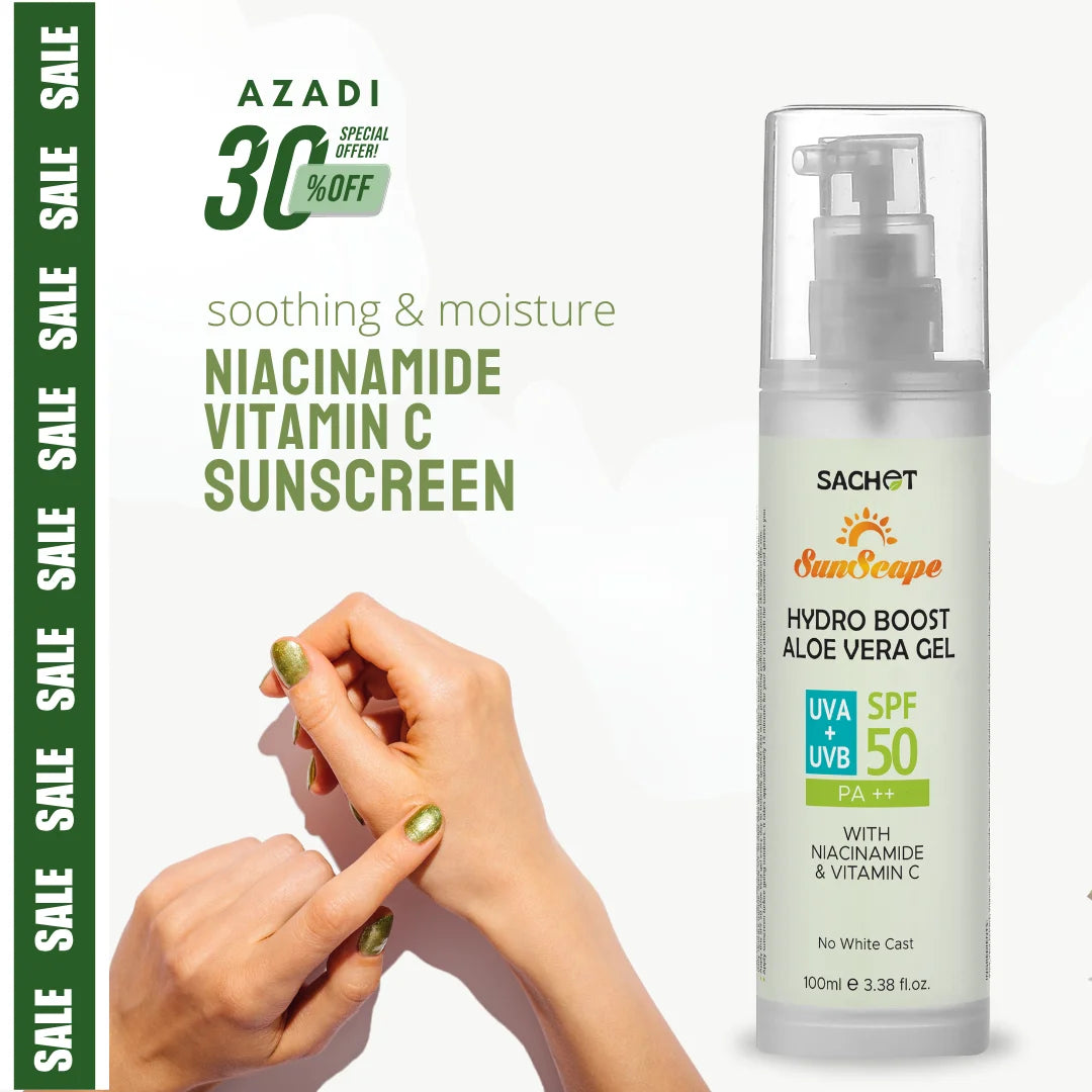 Hydro Boost Aloe vera Gel SPF 50 with Niacinamide and Vitamin C - 100ml | sachetcare.com