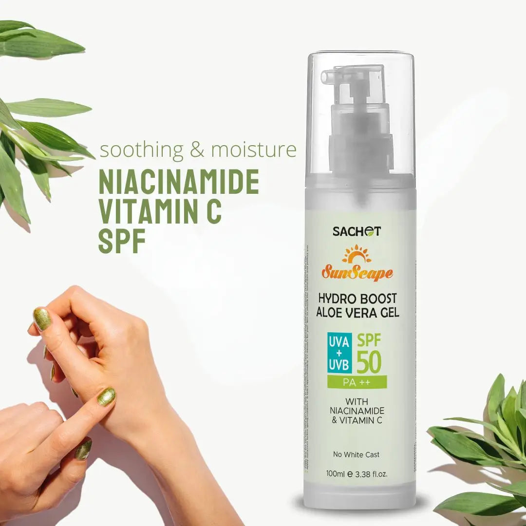 Hydro Boost Aloe vera Gel SPF 50 with Niacinamide and Vitamin C - 100ml | sachetcare.com