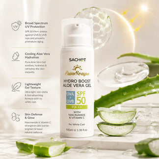 Hydro Boost Aloe vera Gel SPF 50 with Niacinamide and Vitamin C - 100ml | sachetcare.com