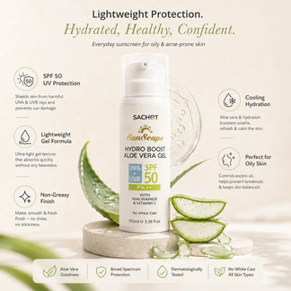 Aloe Vera, Hyaluronic Acid and Vitamin C gel sunscreen formula
