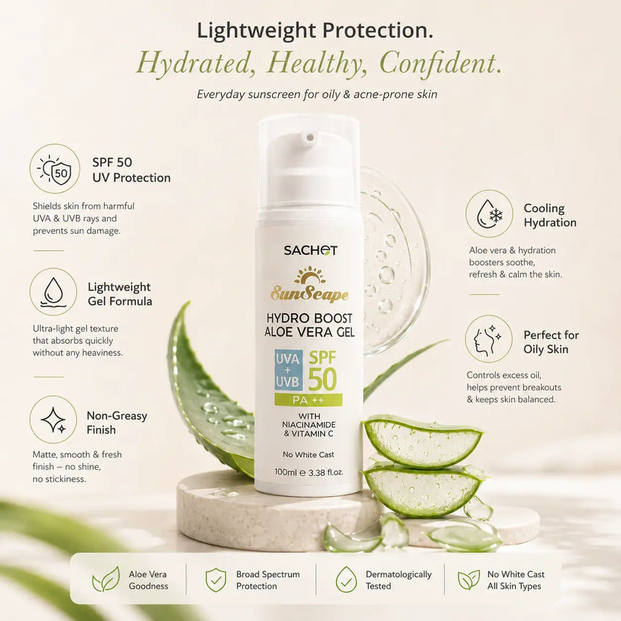 Aloe Vera, Hyaluronic Acid and Vitamin C gel sunscreen formula