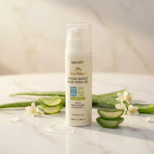 Aloe Vera Gel Sunscreen SPF 50 (100ml) – Oil-Free | SACHET