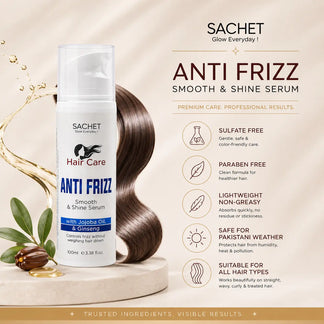 SACHET Anti-Frizz Smooth & Shine Serum 100ml – Frizz-Free Hair Serum