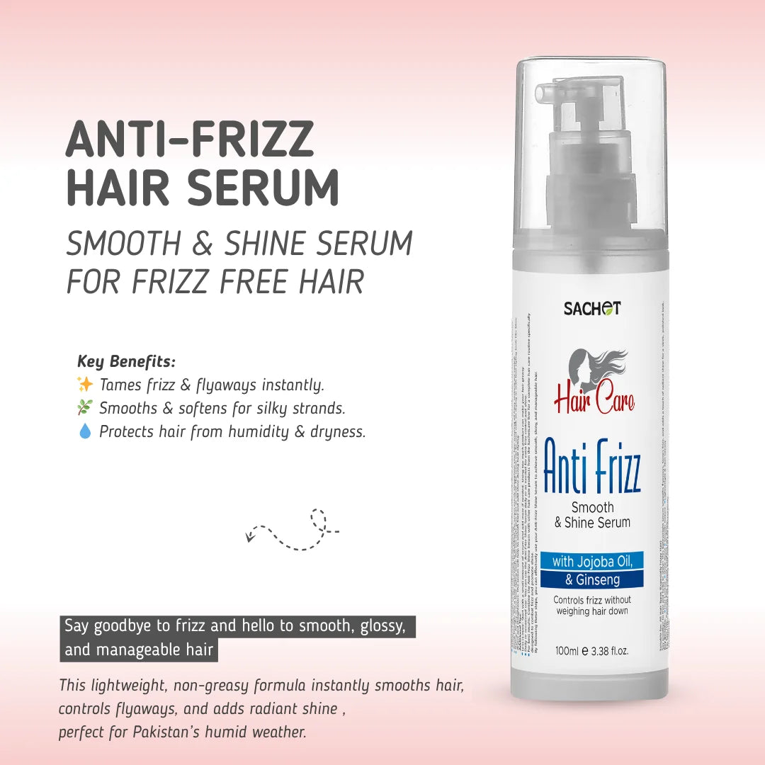 Anti-Frizz Smooth & Shine Serum: Tame Frizz and Unleash Shine (100ml) | sachetcare.com