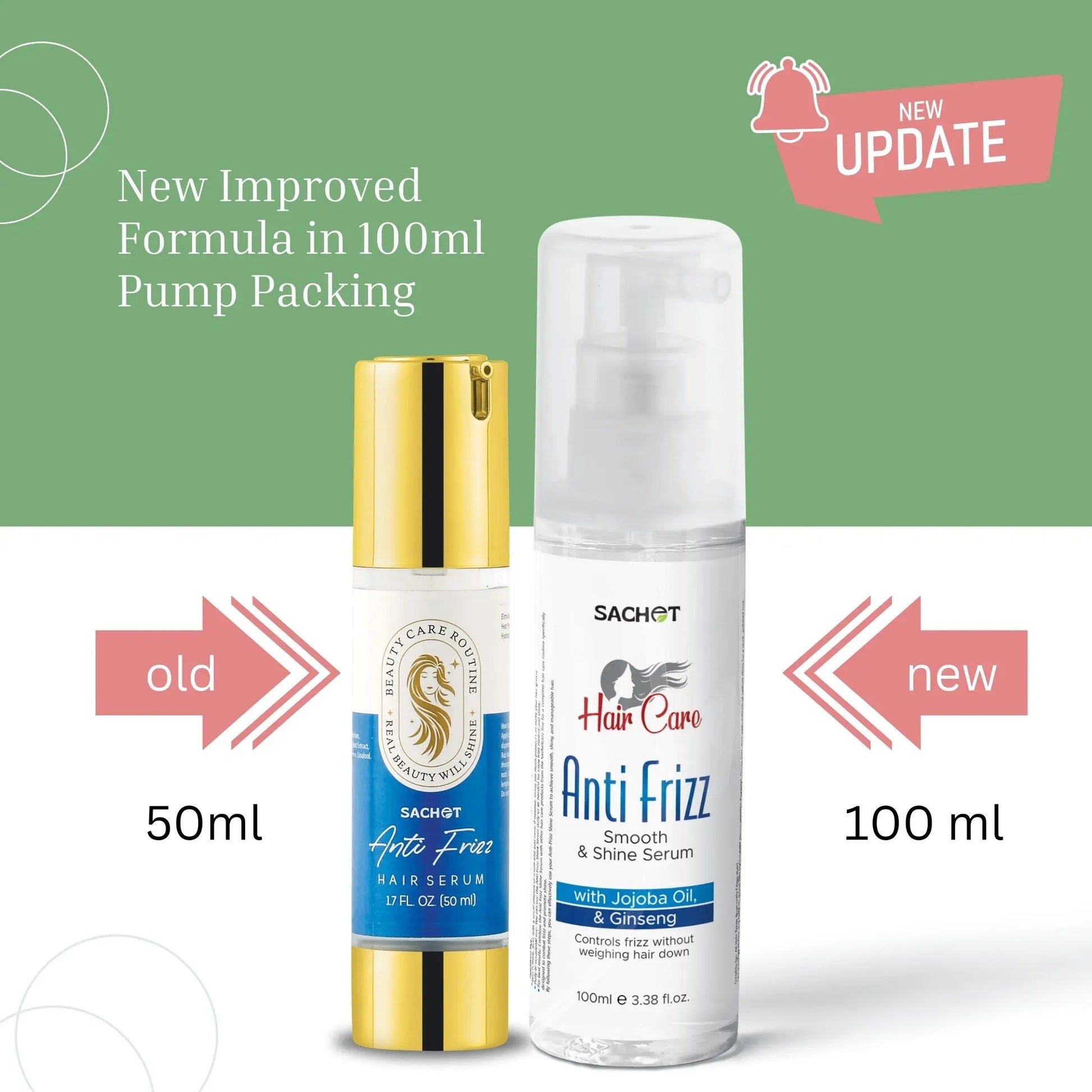 Anti-Frizz Smooth & Shine Serum: Tame Frizz and Unleash Shine (100ml) | sachetcare.com