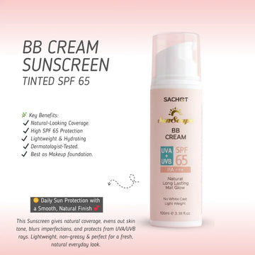 BB Cream Tinted Sunscreen SPF 65 – Flawless Coverage with Maximum Sun Protection | sachetcare.com