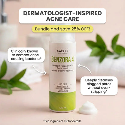 BENZORA 4 – Benzoyl Peroxide 4% Anti-Acne Face Wash
