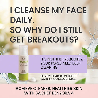 BENZORA 4 – Benzoyl Peroxide 4% Anti-Acne Face Wash